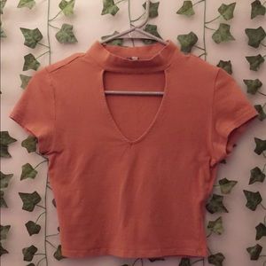 Rose Pink V-Neck/Halter Crop Top